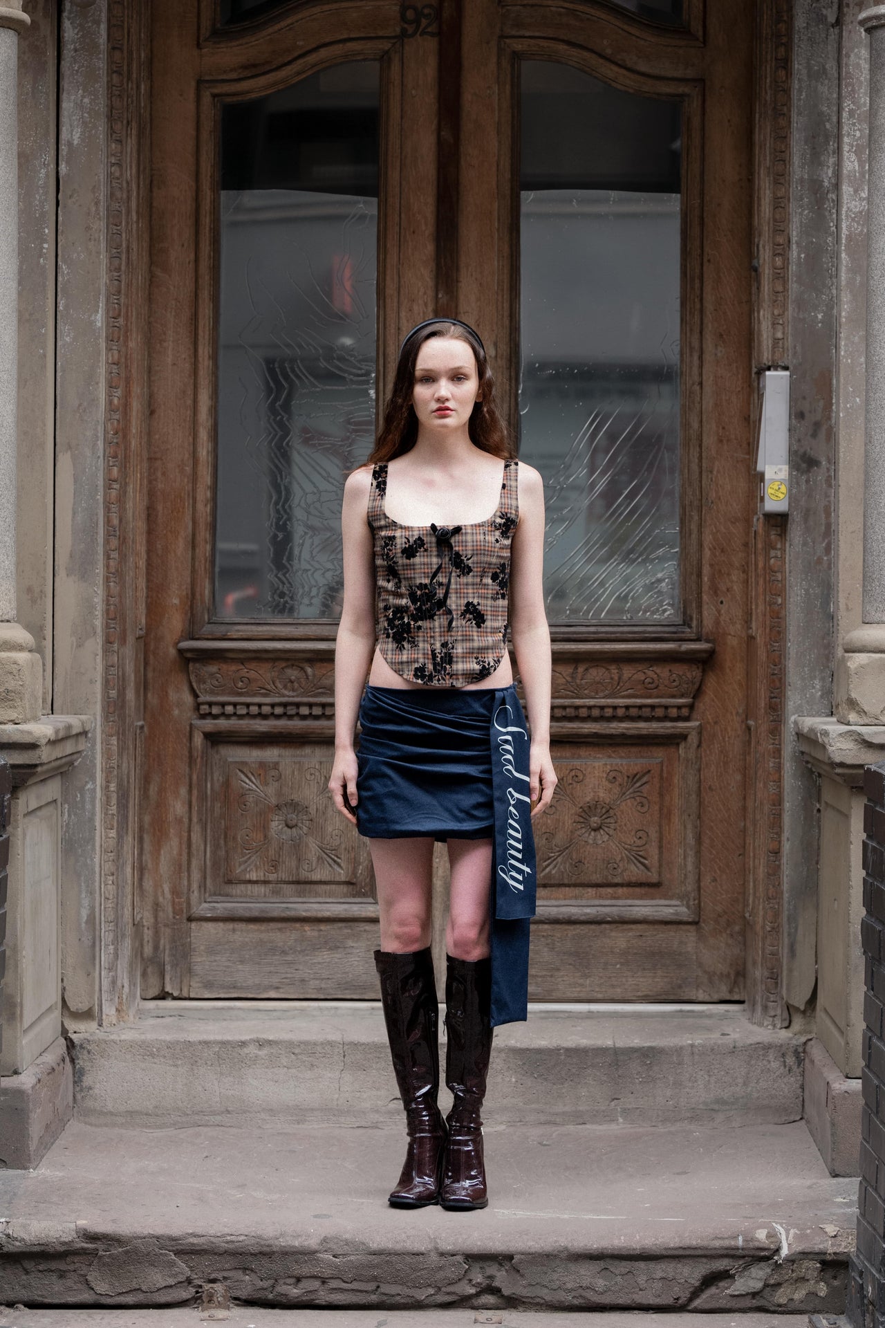 Classy check corset top