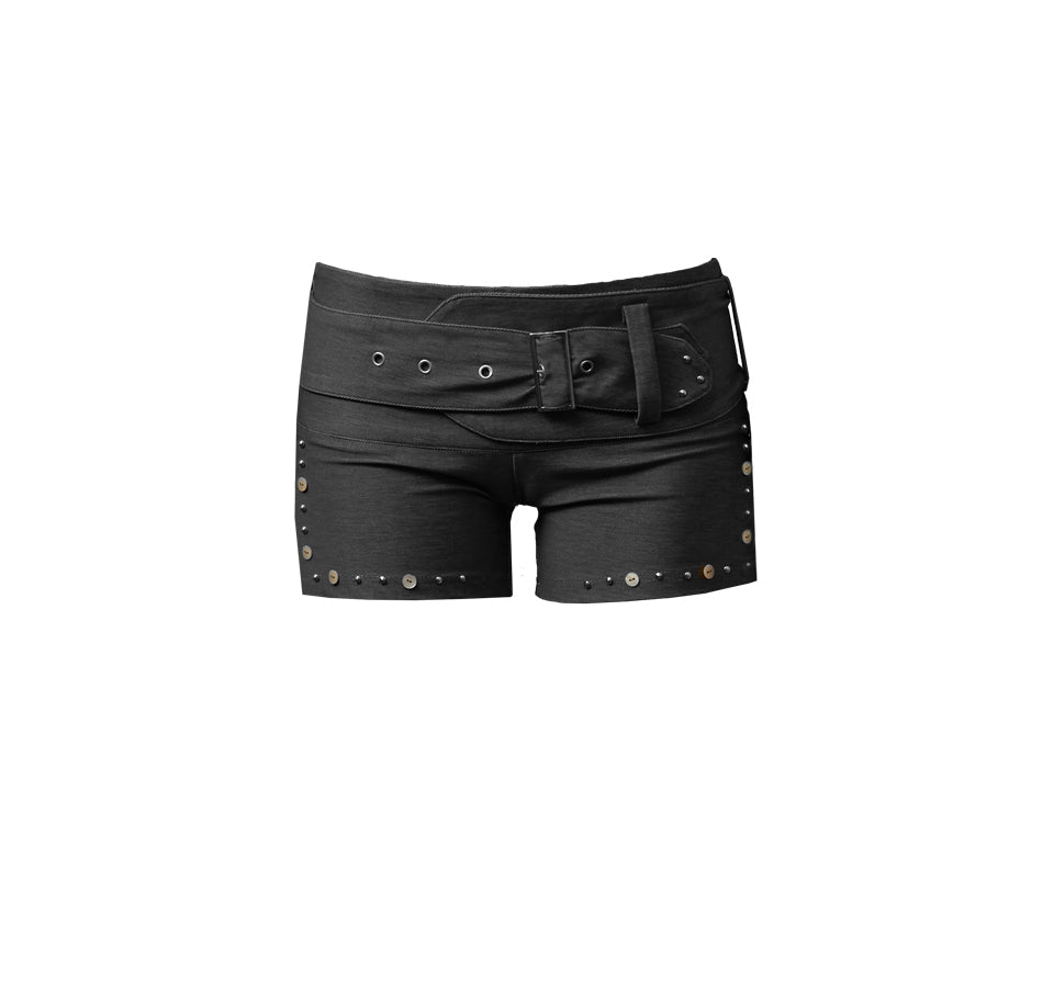 Black Sweet Button Shorts