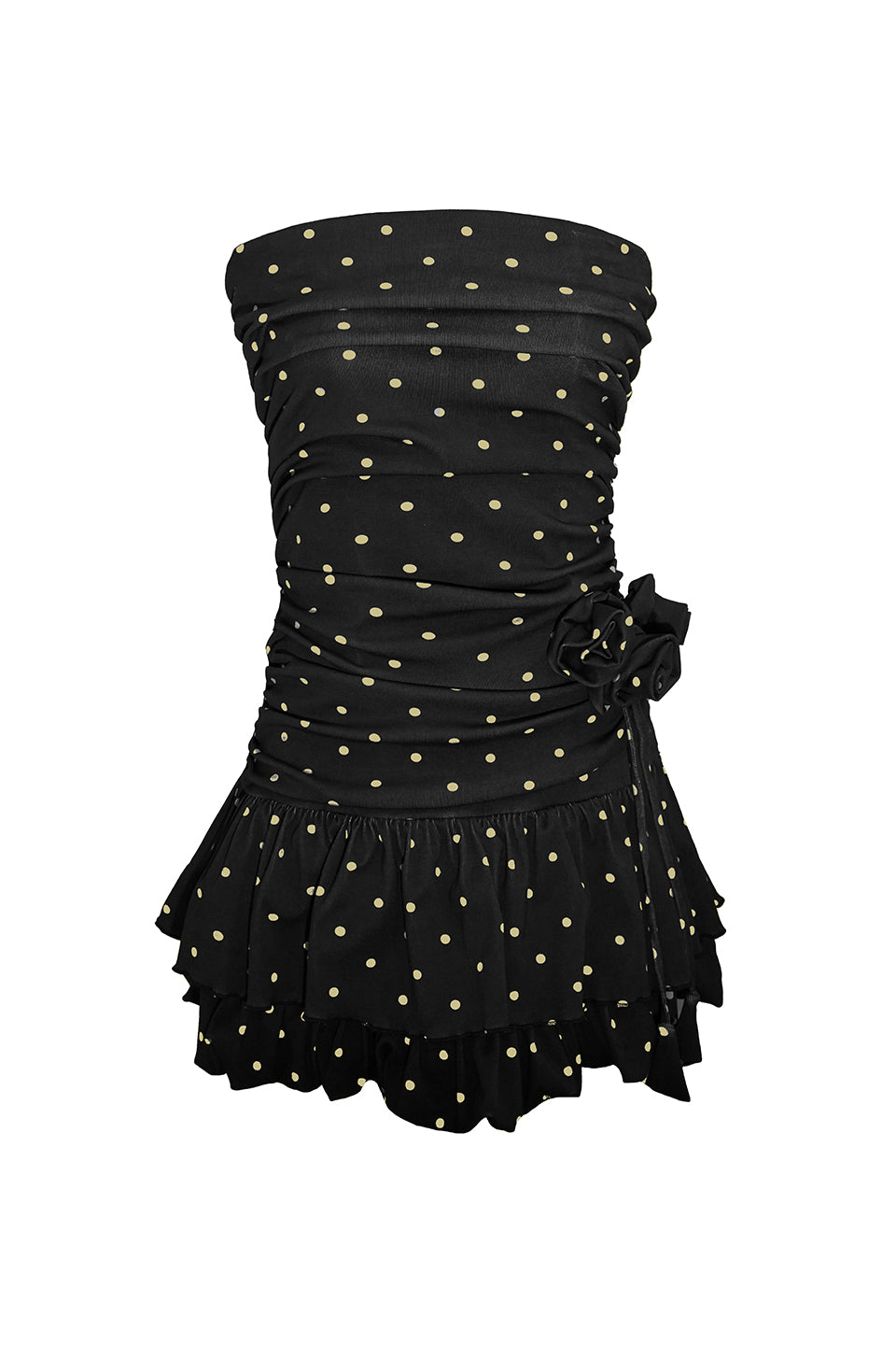 Find ultimate comfort and embrace an iconic look this spring and summer with our Midnight Polka Bloom Dress! The smocking on the back provides extra stretch and the adjustable tie ribbon in the center back adds a charming touch. Elevate your style with this versatile dress.