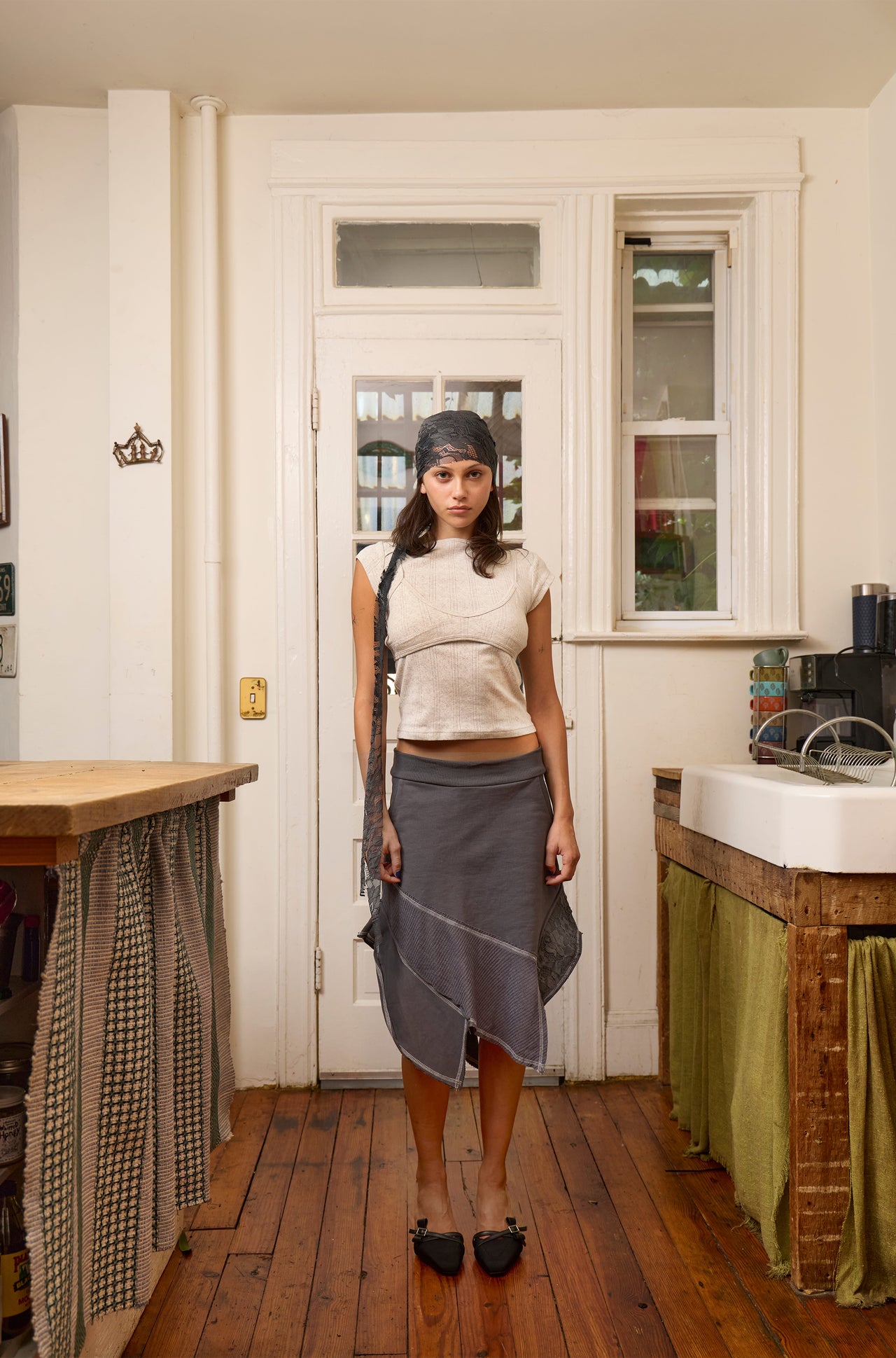 Dusty Pointelle Crop Top