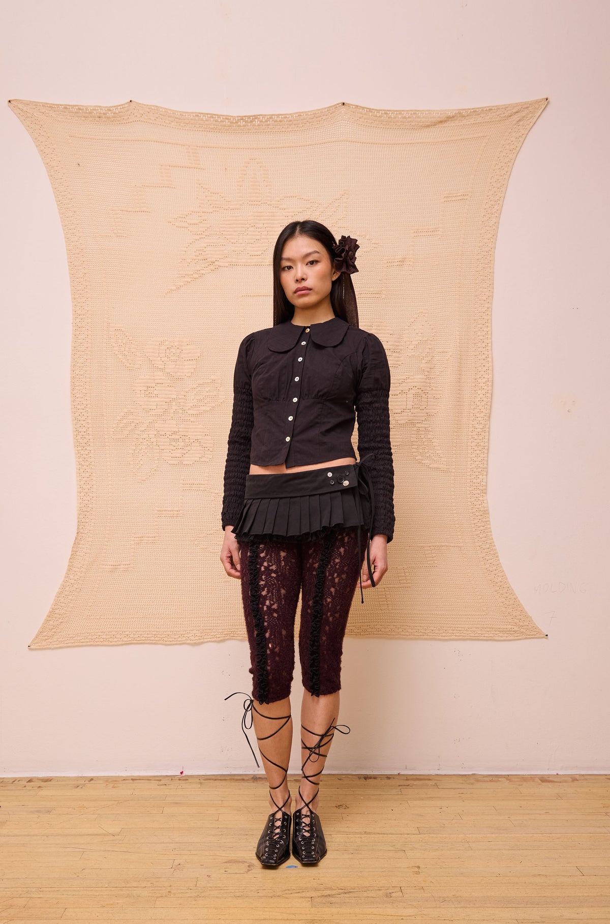 Button Tie Wrap Skirt
