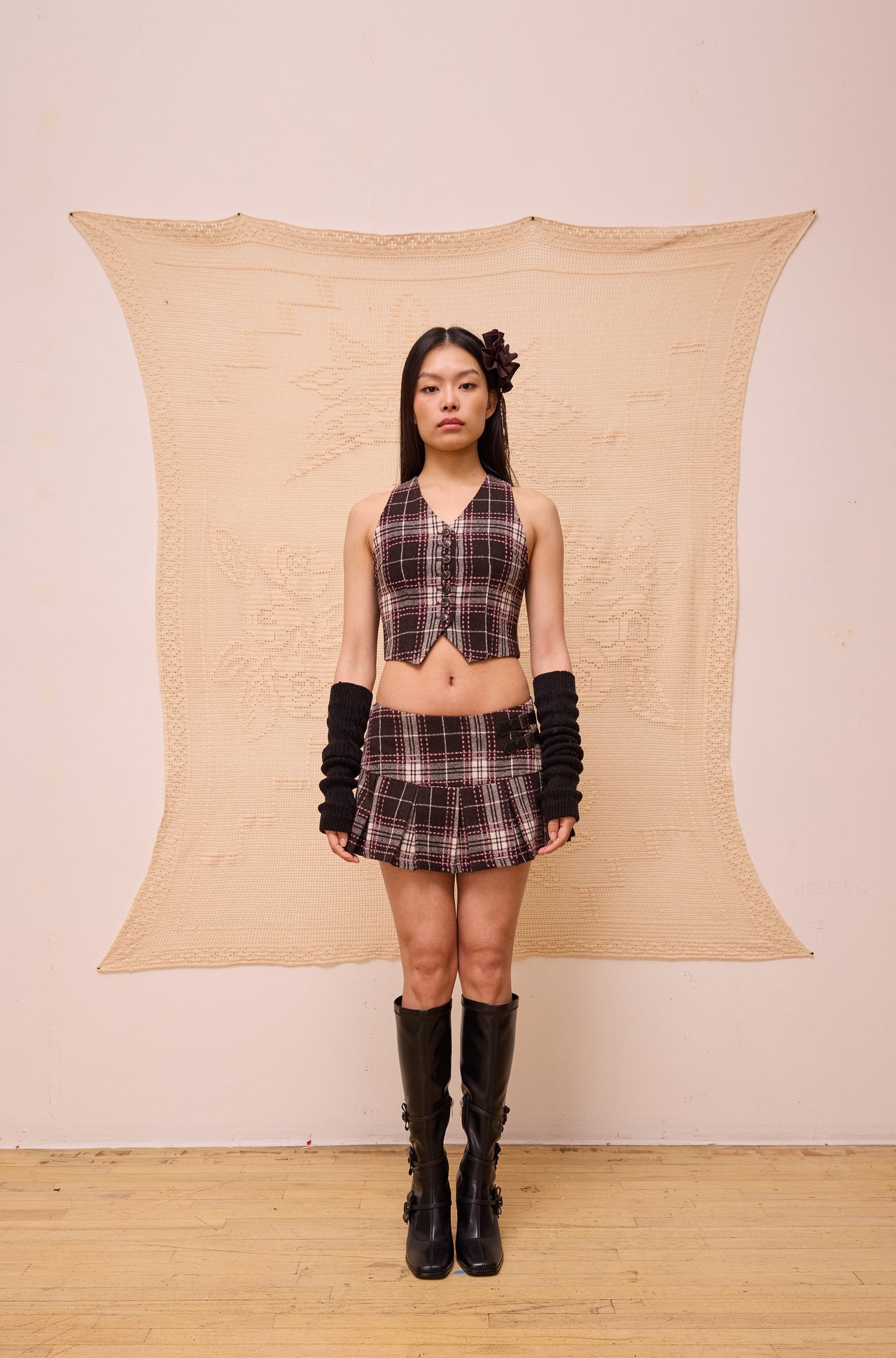 Pink Pinecone Travel Pleated Skirt