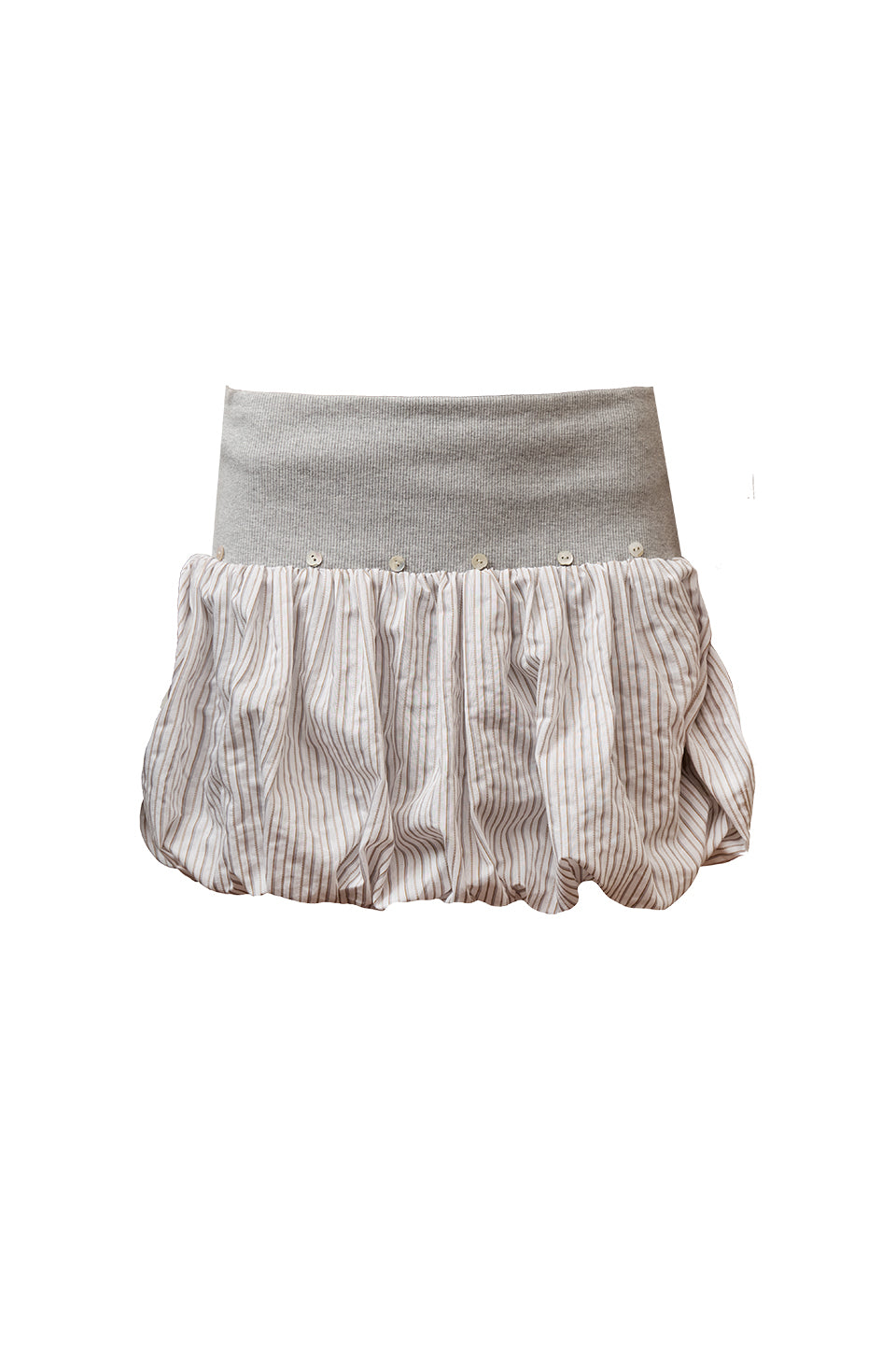 Latte Stripe button Skirt