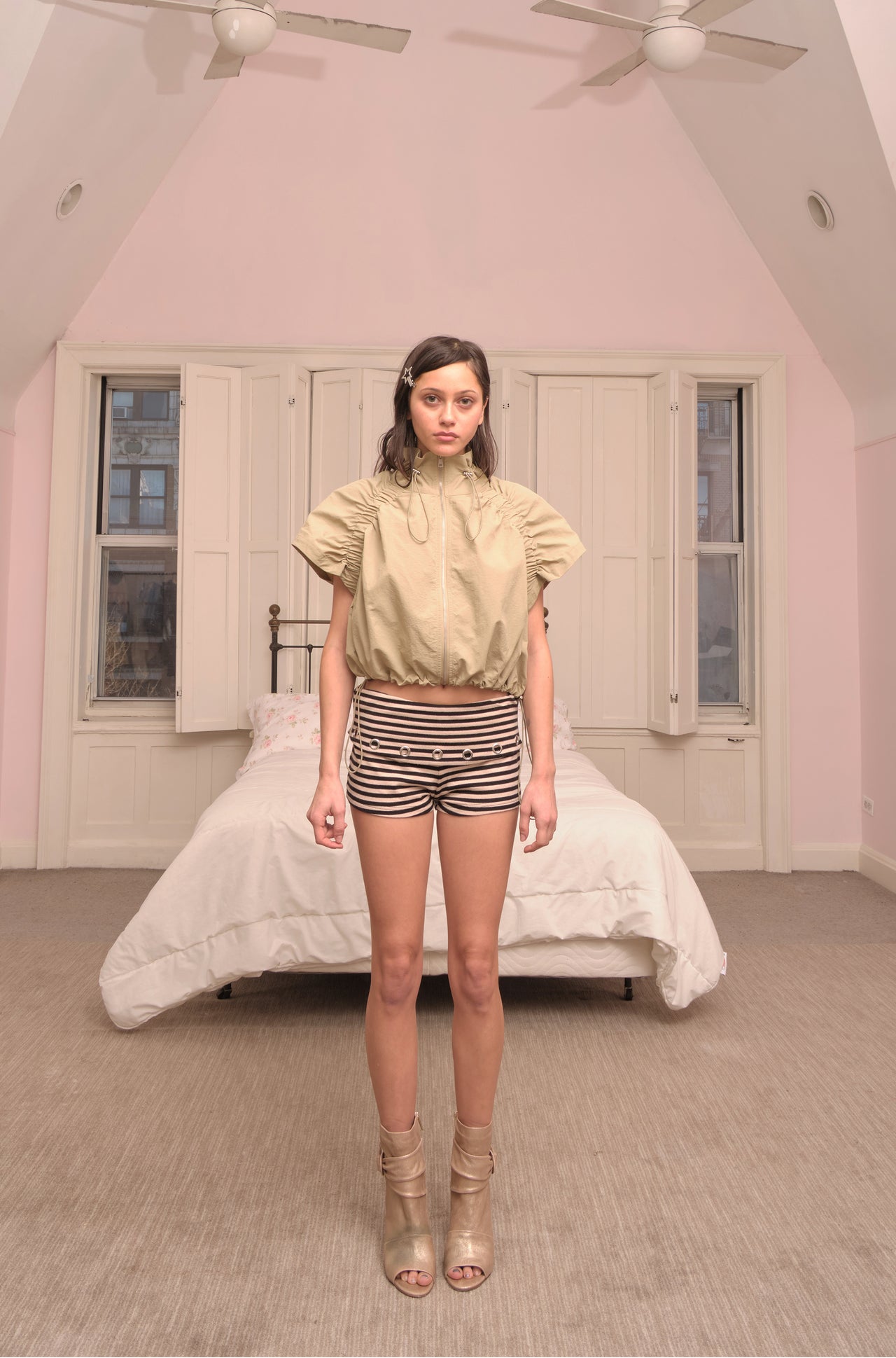 Celestial Stripe Shorts Ivory