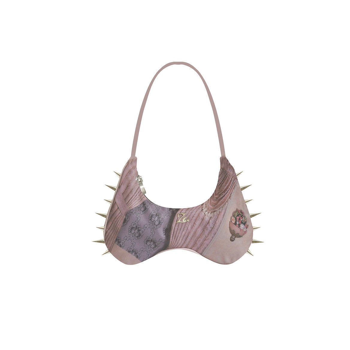 Pink Curtain Print Spike Bag