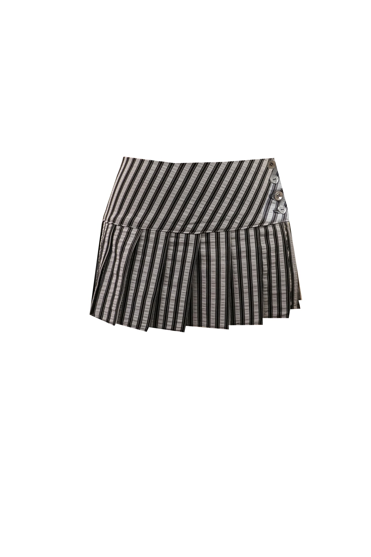 Pin stripe button skirt