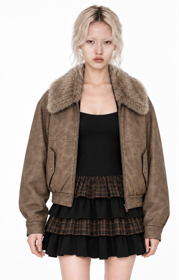 Darling Fur Collar Jacket  Tan