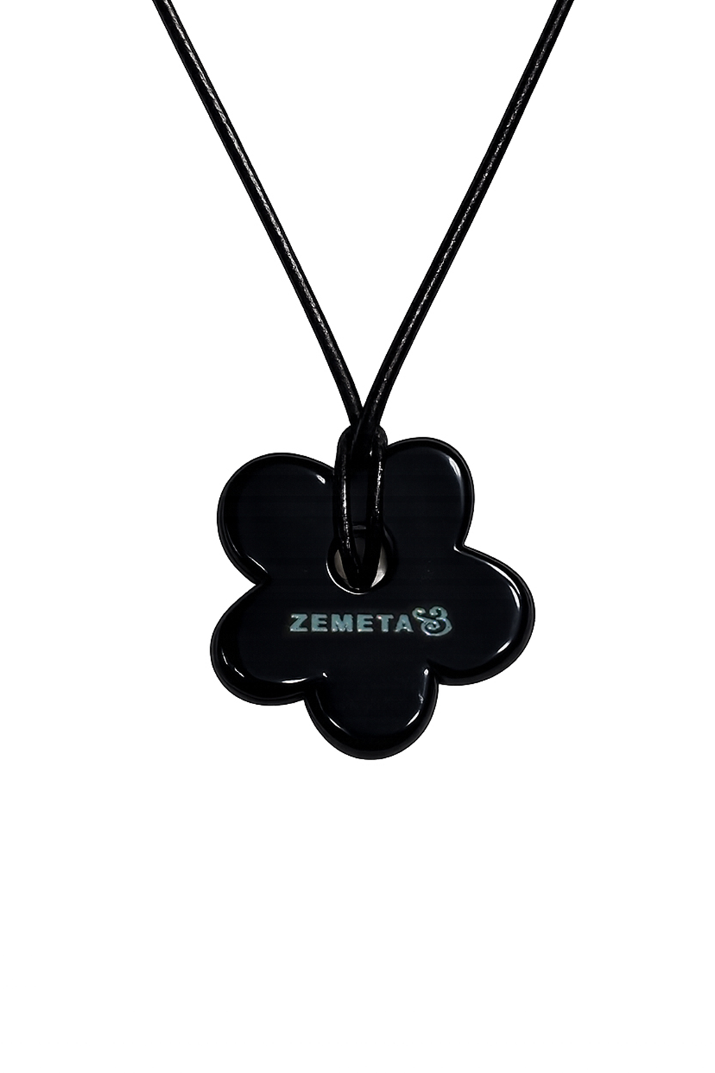 Black Flower Logo Necklace