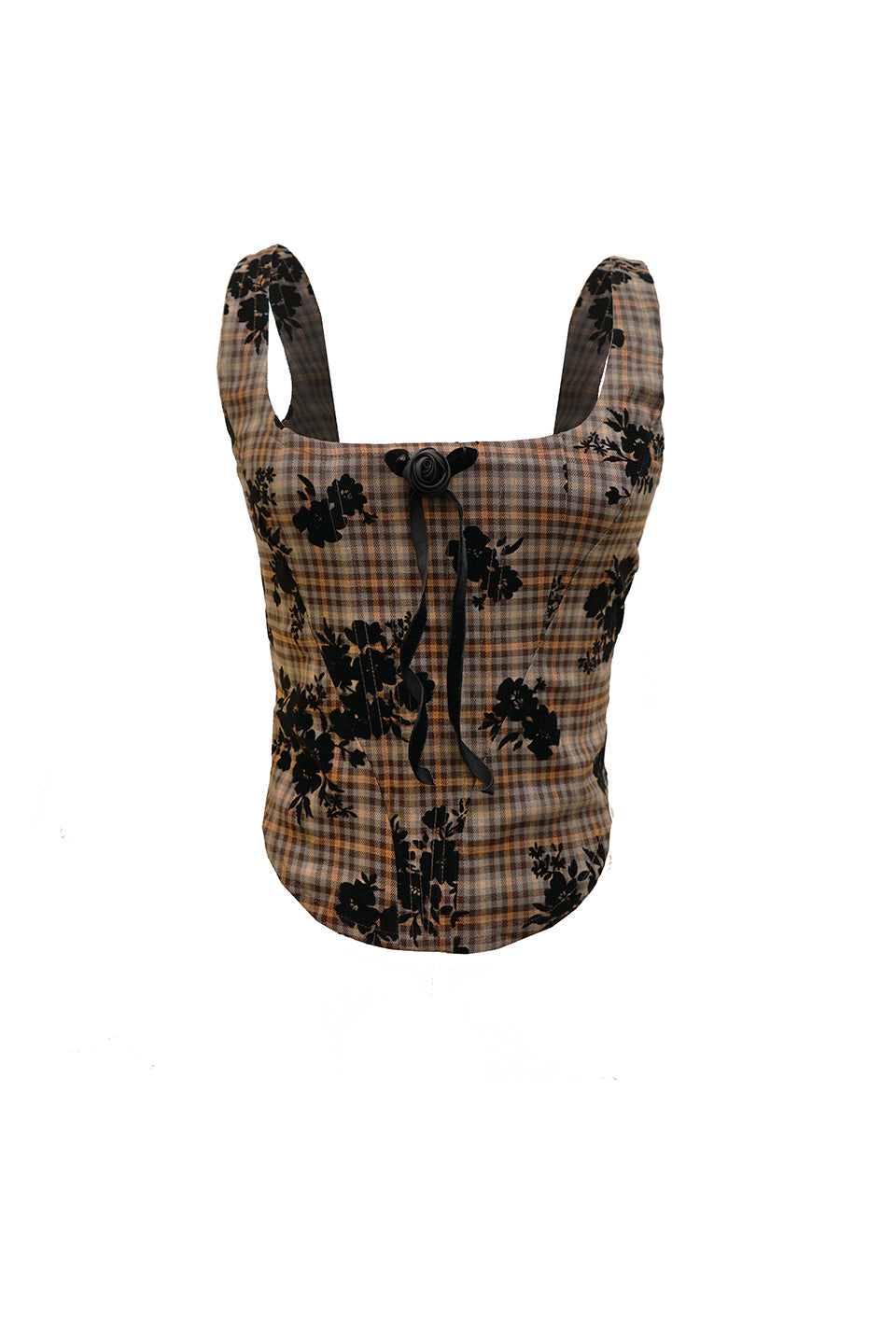 Classy check corset top