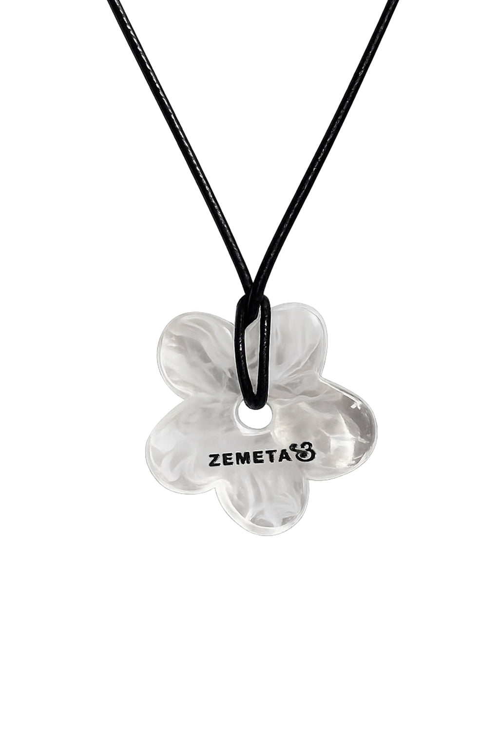 Clear Flower Logo Necklace