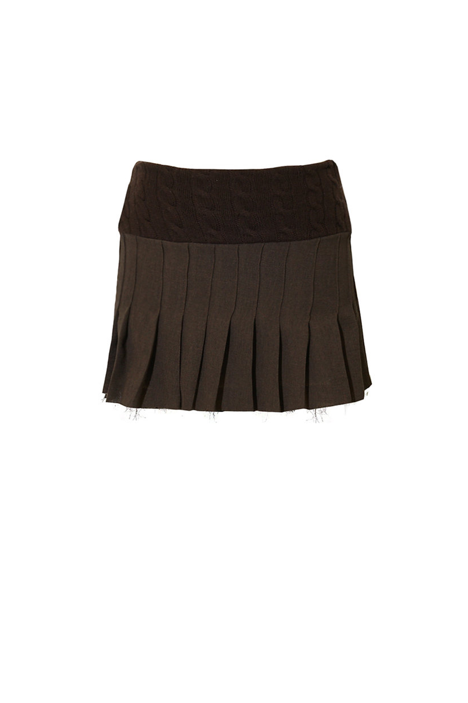 Darker Plaid Mini Skirt - Dark Brown