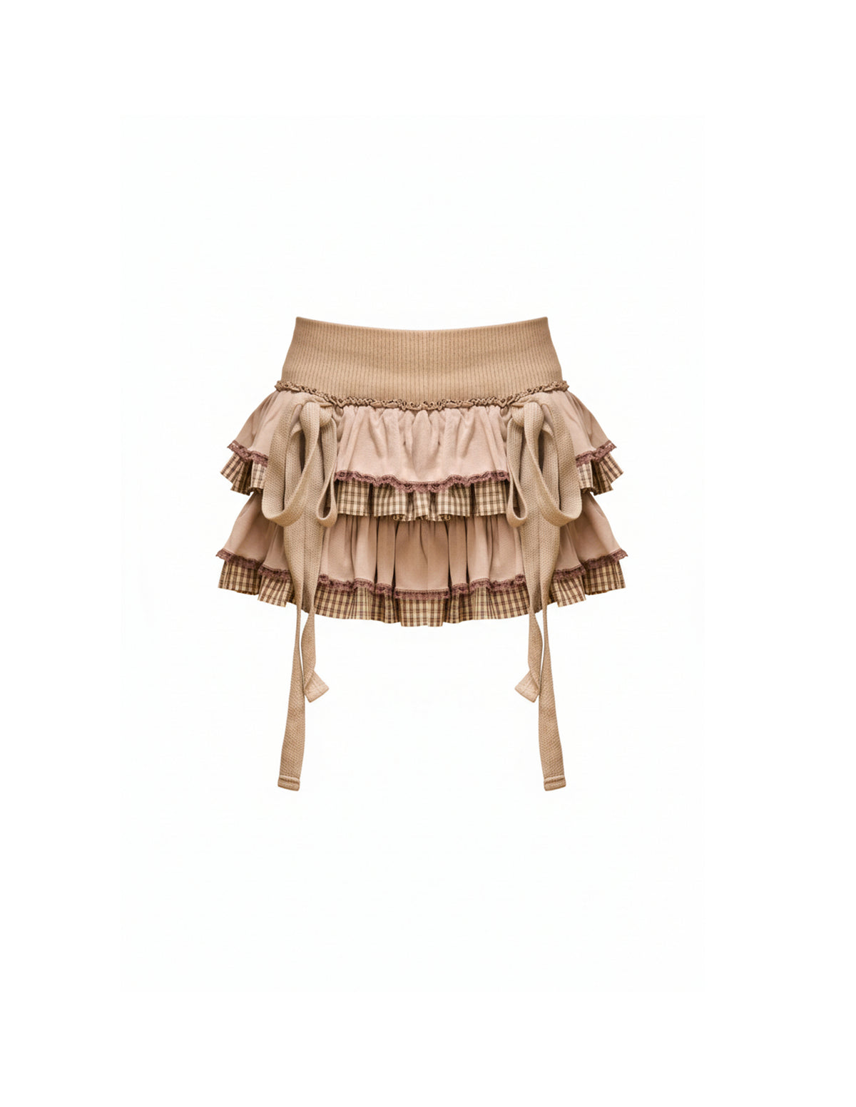 Baby Oatmeal Plaid Tutu Skort