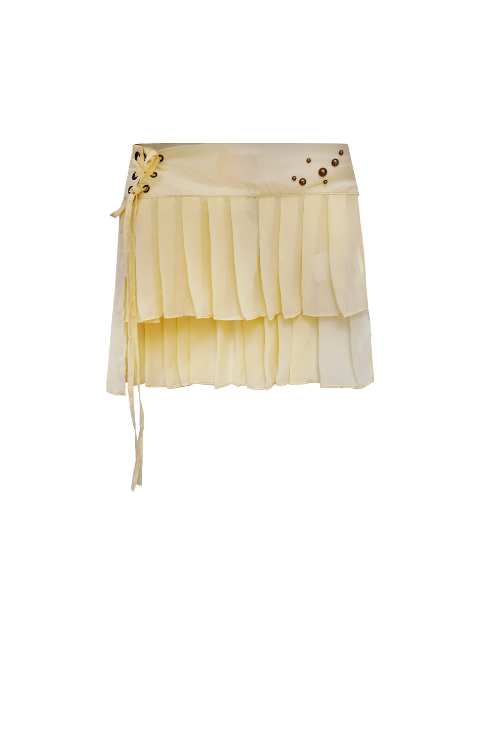 Custard Chiffon Micro Skirt