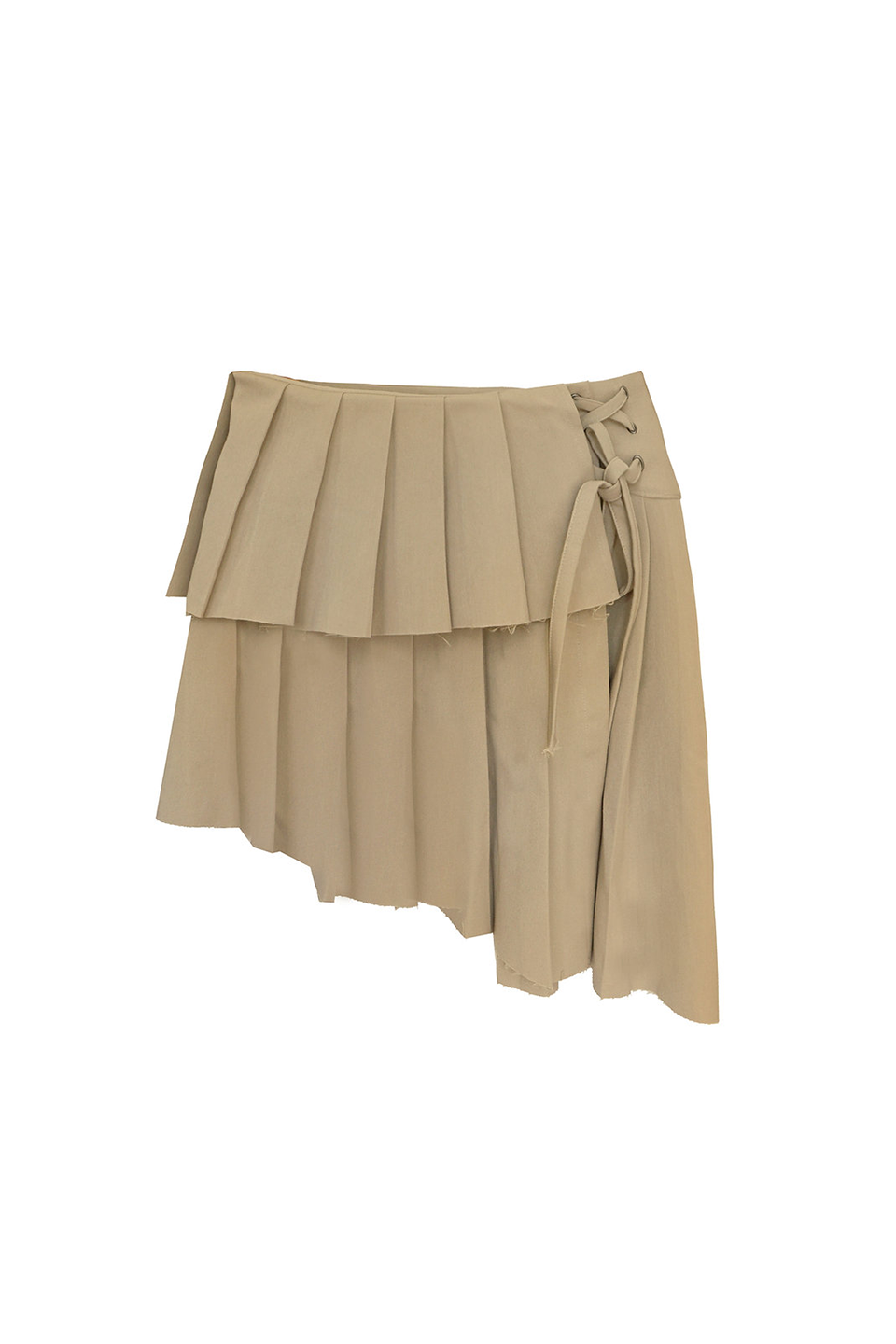 Asymmetric Pray Skirt in Beige