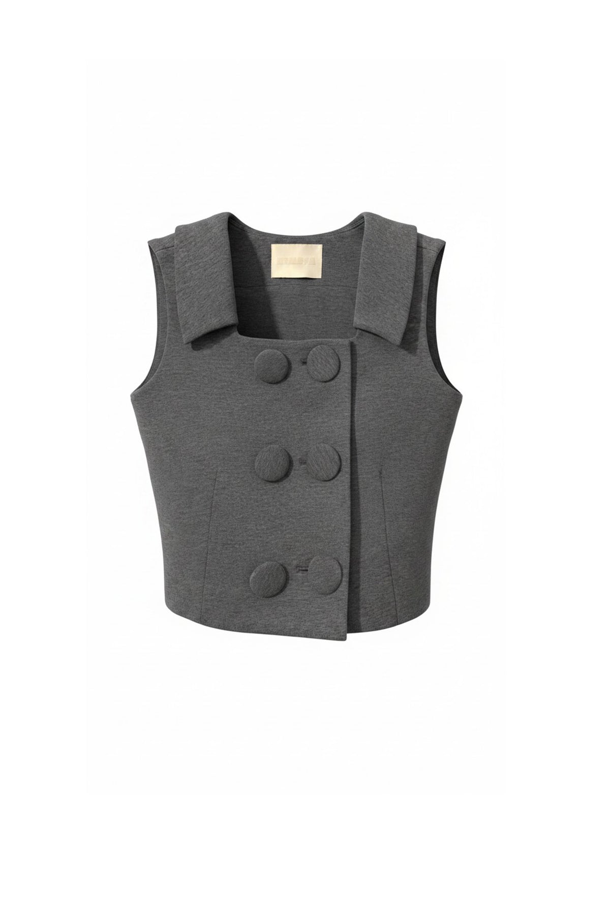 Cozy Foam Double Button Top Gray