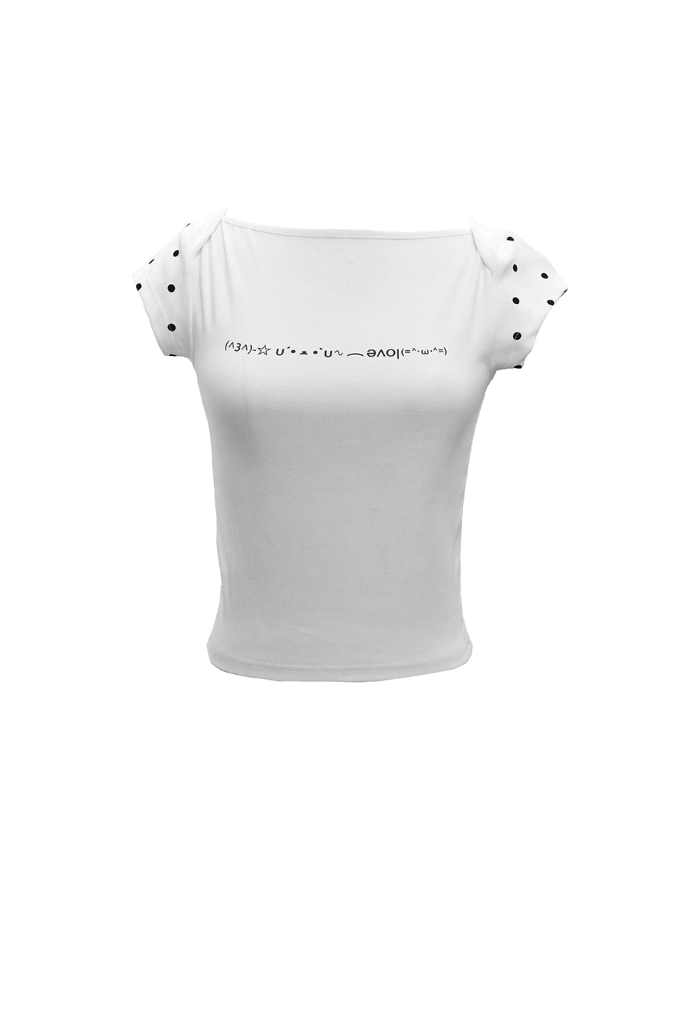 Polkadot Crop Top White